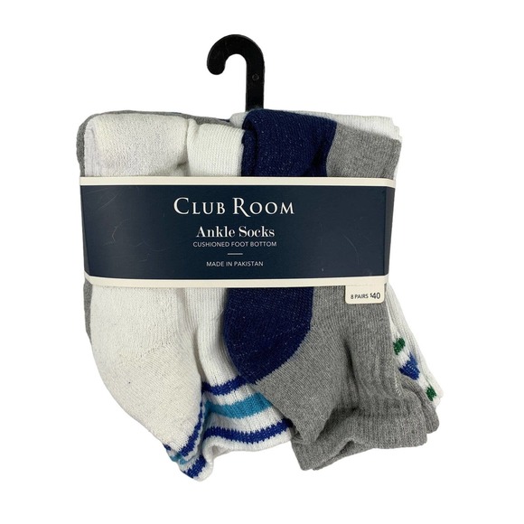 Club Room Other - Club Room Mens 8-Pack Cushioned Foot Ankle Socks Multicolor 7-12
